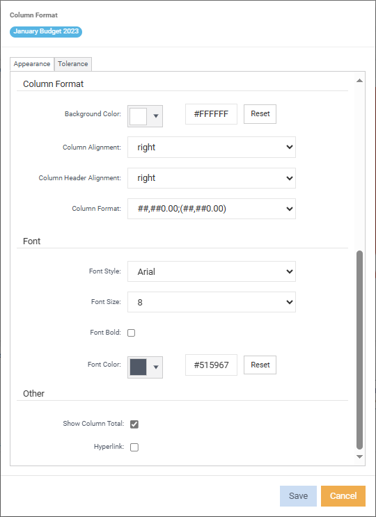 column format