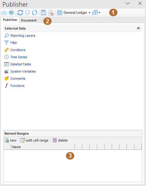 excel publisher panel