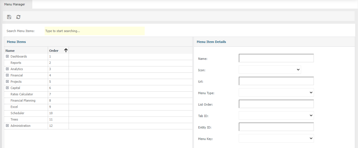 menu manager